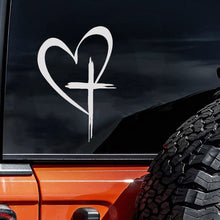 Load image into Gallery viewer, Car Reflection Sticker Heart Cross Design Waterproof Removable Decal for Rear Window & Bumper Auto Body Art Decoration