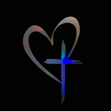 Load image into Gallery viewer, Car Reflection Sticker Heart Cross Design Waterproof Removable Decal for Rear Window & Bumper Auto Body Art Decoration
