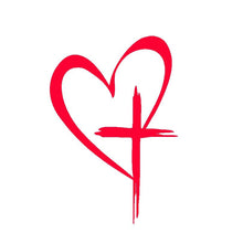 Load image into Gallery viewer, Car Reflection Sticker Heart Cross Design Waterproof Removable Decal for Rear Window & Bumper Auto Body Art Decoration