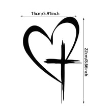 Load image into Gallery viewer, Car Reflection Sticker Heart Cross Design Waterproof Removable Decal for Rear Window & Bumper Auto Body Art Decoration