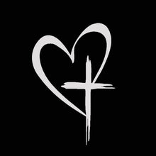 Load image into Gallery viewer, Car Reflection Sticker Heart Cross Design Waterproof Removable Decal for Rear Window & Bumper Auto Body Art Decoration