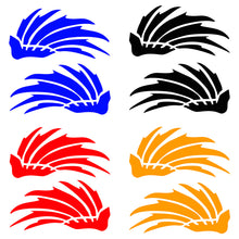 Load image into Gallery viewer, 2Pcs Creative Helmet Sticker Wings Feathers Design Removable Vinyl ReflectionDecal for Motorcycle Electric Bike Decoration