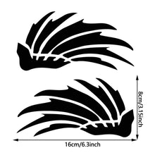 Load image into Gallery viewer, 2Pcs Creative Helmet Sticker Wings Feathers Design Removable Vinyl ReflectionDecal for Motorcycle Electric Bike Decoration