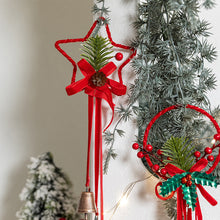 Load image into Gallery viewer, Christmas Bow Ornaments with Bells and Pine Cones Ribbon Holiday Pendants Door Bells for Home Classroom Christmas Decoration