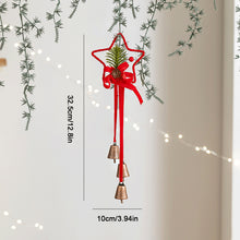 Load image into Gallery viewer, Christmas Bow Ornaments with Bells and Pine Cones Ribbon Holiday Pendants Door Bells for Home Classroom Christmas Decoration
