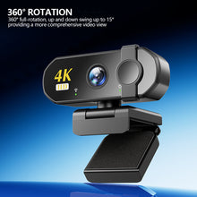 Load image into Gallery viewer, 4K HD USB Plug PlayWebcam for Laptop & Desktop Auto-Focus Streaming Camera for Online Classes Live Video