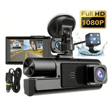 Load image into Gallery viewer, 2.0-inch IPS Screen HD 1080P 3-Lens Dash Cam Front Cabin Rear Triple Recording Camera Car Accessories