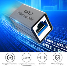 Load image into Gallery viewer, 1PC CAT.7 Aluminum Alloy Ethernet Coupler Stable Anti-Interference Connector Long Distance Network Adapter High Speed Data Transmission