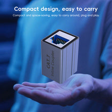 Load image into Gallery viewer, 1PC CAT.7 Aluminum Alloy Ethernet Coupler Stable Anti-Interference Connector Long Distance Network Adapter High Speed Data Transmission