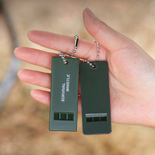 Load image into Gallery viewer, Triple Frequency Survival Whistle with Keychain High-Pitch Emergency Safety Whistle for Outdoor Camping and Wilderness Rescue