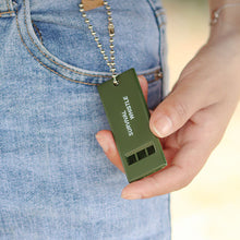 Load image into Gallery viewer, Triple Frequency Survival Whistle with Keychain High-Pitch Emergency Safety Whistle for Outdoor Camping and Wilderness Rescue