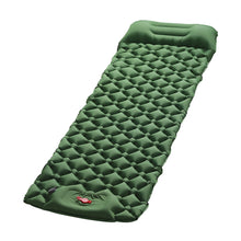 Load image into Gallery viewer, 190X60X5CM TPU Diamond Pattern Foot Pump Inflatable Mattress With Built-In Pillow Portable Outdoor Camping Waterproof Anti-Moisture Air Pad