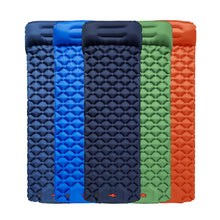 Load image into Gallery viewer, 190X60X5CM TPU Diamond Pattern Foot Pump Inflatable Mattress With Built-In Pillow Portable Outdoor Camping Waterproof Anti-Moisture Air Pad