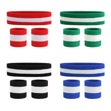 Load image into Gallery viewer, Sport Wristband And Headband Combo Set Sweat-Absorbing Breathable Protection Running Fitness Ball Games Equipment