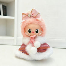 Load image into Gallery viewer, For Mini Labubu 4.0 Clothing Pink Cape With Pearl Ribbon Bow Hair Accessory Set For 10.5cm Labubu V4 Doll Clothes Outfit Accessories