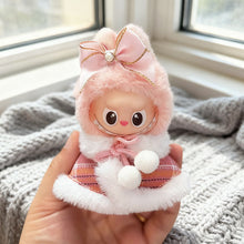 Load image into Gallery viewer, For Mini Labubu 4.0 Clothing Pink Cape With Pearl Ribbon Bow Hair Accessory Set For 10.5cm Labubu V4 Doll Clothes Outfit Accessories