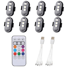 Load image into Gallery viewer, RGB LED Motorcycle Strobe Lights Wireless Signal Light LED Flash Position Wireless Light Aircraft Airplane Helicopter Warning Lights