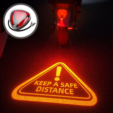 Load image into Gallery viewer, 12V LED Projection Warning Light KEEP A SAFE DISTANCE Brake Anti-Rear-End Safe Distance Ground Light For Electric Bike Motorcycle Safety