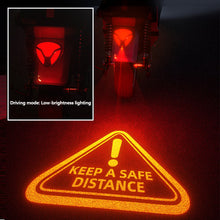 Load image into Gallery viewer, 12V LED Projection Warning Light KEEP A SAFE DISTANCE Brake Anti-Rear-End Safe Distance Ground Light For Electric Bike Motorcycle Safety
