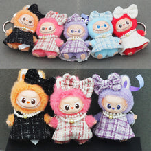 Load image into Gallery viewer, For Mini Labubu 4.0 Clothing Plaid Dress with Hair Accessory For 10.5cm Labubu V4 Doll Clothes Outfit Accessories