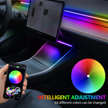 Load image into Gallery viewer, 110cm 30cm Car Ambient Lights USB APP Control Remote LED Interior RGB Symphony Atmosphere Lamp for Tesla Model 3 Y
