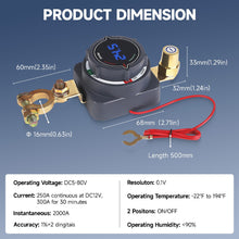 Load image into Gallery viewer, 12/24V 300A Digital Display Battery Disconnect Switch High Current Rotary Knob for Car Truck Yacht Power Protection Safety Cut Off Device
