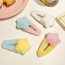 Load image into Gallery viewer, Plush Star Y2K Star Mini Star Hairpin Sweet Child Handmade Cute BB Pins Hairpin Headwear Hair Accessories Women Girls
