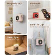 Load image into Gallery viewer, Magnetic Wireless Bluetooth Speaker Sleep Night Light with Back Clip Retro Desktop Clock