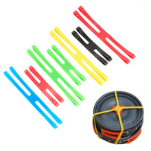 Load image into Gallery viewer, 10PCS 19.5/12.3CM H-Shaped Silicone Straps Outdoor Camping Tableware High Elasticity Tying Bands