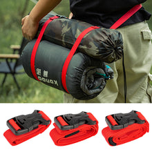 Load image into Gallery viewer, 2PCS 0.6/1/1.5M Adjustable Nylon Binding Straps Outdoor Hiking Backpack Luggage Buckle-Type Fastening Straps