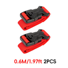 Load image into Gallery viewer, 2PCS 0.6/1/1.5M Adjustable Nylon Binding Straps Outdoor Hiking Backpack Luggage Buckle-Type Fastening Straps