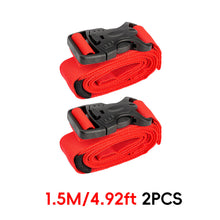 Load image into Gallery viewer, 2PCS 0.6/1/1.5M Adjustable Nylon Binding Straps Outdoor Hiking Backpack Luggage Buckle-Type Fastening Straps