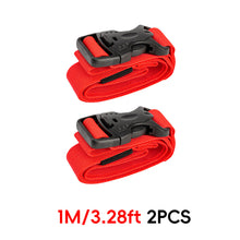 Load image into Gallery viewer, 2PCS 0.6/1/1.5M Adjustable Nylon Binding Straps Outdoor Hiking Backpack Luggage Buckle-Type Fastening Straps
