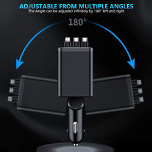 Load image into Gallery viewer, 7-in-1 Retractable Car Charger Fast Charging USB Type-C Power Adapter With LED Retractable Cable for iPhone Xiaomi Samsung