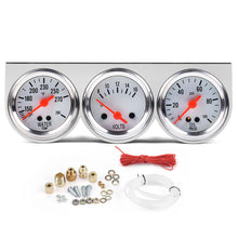 Load image into Gallery viewer, 3 in1 52mm Car Oil Pressure Water Temp Amp Meter Gauge With Sensor Triple Gauge Set Auto Mechanical Chrome Panel Oil Press