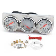 Load image into Gallery viewer, 3 in1 52mm Car Oil Pressure Water Temp Amp Meter Gauge With Sensor Triple Gauge Set Auto Mechanical Chrome Panel Oil Press