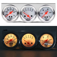 Load image into Gallery viewer, 3 in1 52mm Car Oil Pressure Water Temp Amp Meter Gauge With Sensor Triple Gauge Set Auto Mechanical Chrome Panel Oil Press