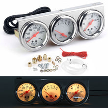 Load image into Gallery viewer, 3 in1 52mm Car Oil Pressure Water Temp Amp Meter Gauge With Sensor Triple Gauge Set Auto Mechanical Chrome Panel Oil Press