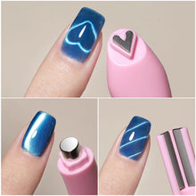 Load image into Gallery viewer, 3 in 1 Nail Magnet Tool 3D Love Heart Cat Eye Nail Magnet Double Line Moon Snake Pattern French Nail UV Magnetic Stick Manicure