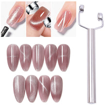 Load image into Gallery viewer, Y-shape Nail Magnet Tool 3D Love Heart Cat Eye Nail Magnet Diagonal Line Galaxy Pattern French Nail UV Magnetic Stick Manicure