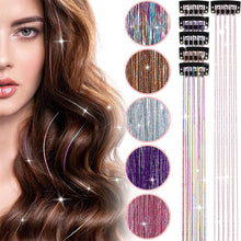 Load image into Gallery viewer, 1/6Pcs Colorful Long Straight Hair Pieces Synthetic Clip-in Hair Extensions Synthetic High Temperature Fiber Wig for Daily Use Party