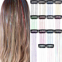 Load image into Gallery viewer, 1/6Pcs Colorful Long Straight Hair Pieces Synthetic Clip-in Hair Extensions Synthetic High Temperature Fiber Wig for Daily Use Party