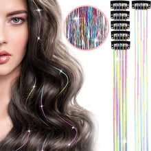 Load image into Gallery viewer, 1/6Pcs Colorful Long Straight Hair Pieces Synthetic Clip-in Hair Extensions Synthetic High Temperature Fiber Wig for Daily Use Party