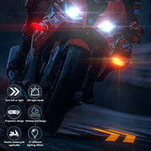 Load image into Gallery viewer, 2Pcs Motorcycle Projection Turn Signal Light Motorcycle LED Turn Signal Light Led Environment Turn Signal Light Highlight Warning Light