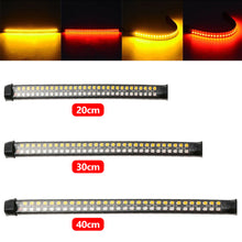 Load image into Gallery viewer, Universal Dual Color Motorcycle LED Turn Signal Light & DRL Amber White Moto Flasher Ring Fork Strip Lamp Flowing Flashing Blinker