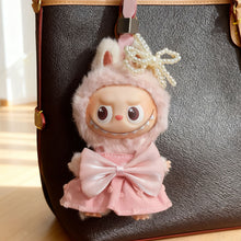 Load image into Gallery viewer, For Labubu 4.0 Clothes Sweet Pin Bow Dress with Pearl Headpiece Set Mini Plush Doll Clothing Fashion Doll Accessories Gift