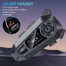 Load image into Gallery viewer, Bluetooth 5.3 Digital Display Motorcycle Helmet Bluetooth Headset Wireless Hands-free Calling & Music Player FM IPX5 Waterproof Intercom Communication System