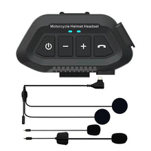 Load image into Gallery viewer, Bluetooth 5.3 Motorcycle Helmet Bluetooth Headset Wireless Hands-free Calling & Music Player IP67 Waterproof Intercom Communication System