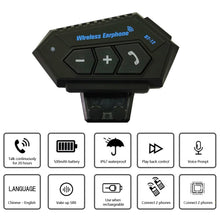 Load image into Gallery viewer, Motorcycle Helmet Bluetooth Headset Wireless Hands-free Calling & Music Player Bluetooth V4.0+EDR Waterproof Intercom Communication System for Riding