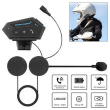 Load image into Gallery viewer, Motorcycle Helmet Bluetooth Headset Wireless Hands-free Calling & Music Player Bluetooth V4.0+EDR Waterproof Intercom Communication System for Riding